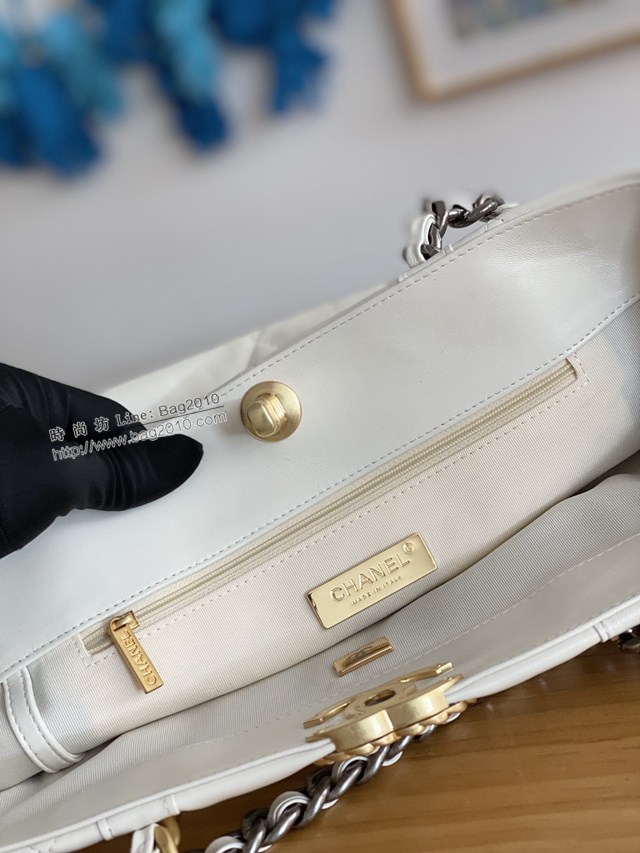 Chanel專櫃新款22k秋冬高級成衣系列bag19橫款購物包 AS3660克色 香奈兒原廠方框山羊皮Tote肩背女包 djc4408